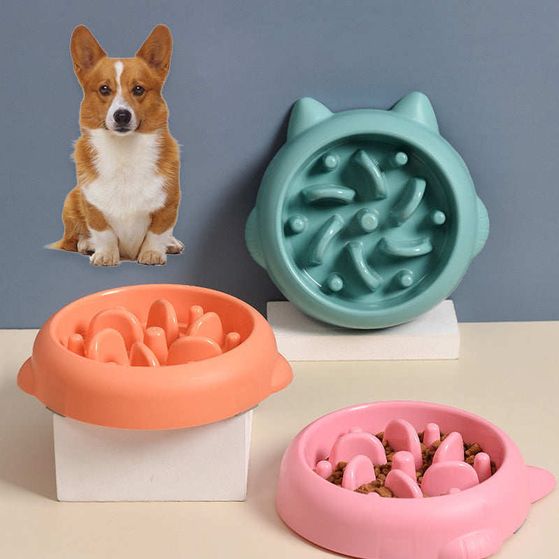 Slow Feeder Dog Bowl – Anti-Gulping, Non-Slip Puzzle (Dogs & Cats)