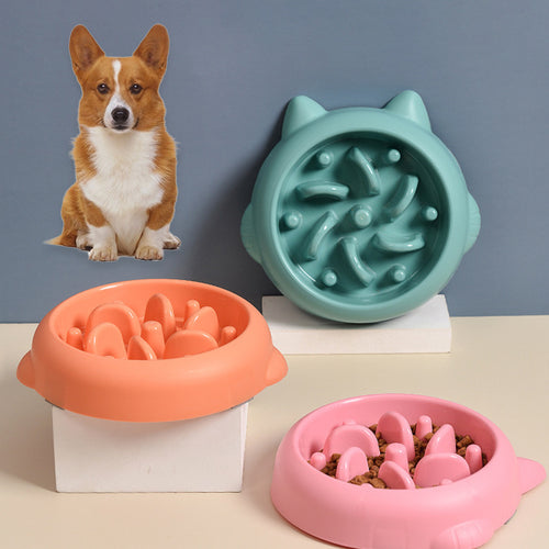 Slow Feeder Dog Bowl – Anti-Gulping, Non-Slip Puzzle (Dogs & Cats)
