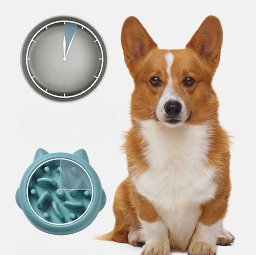Slow Feeder Dog Bowl – Anti-Gulping, Non-Slip Puzzle (Dogs & Cats)